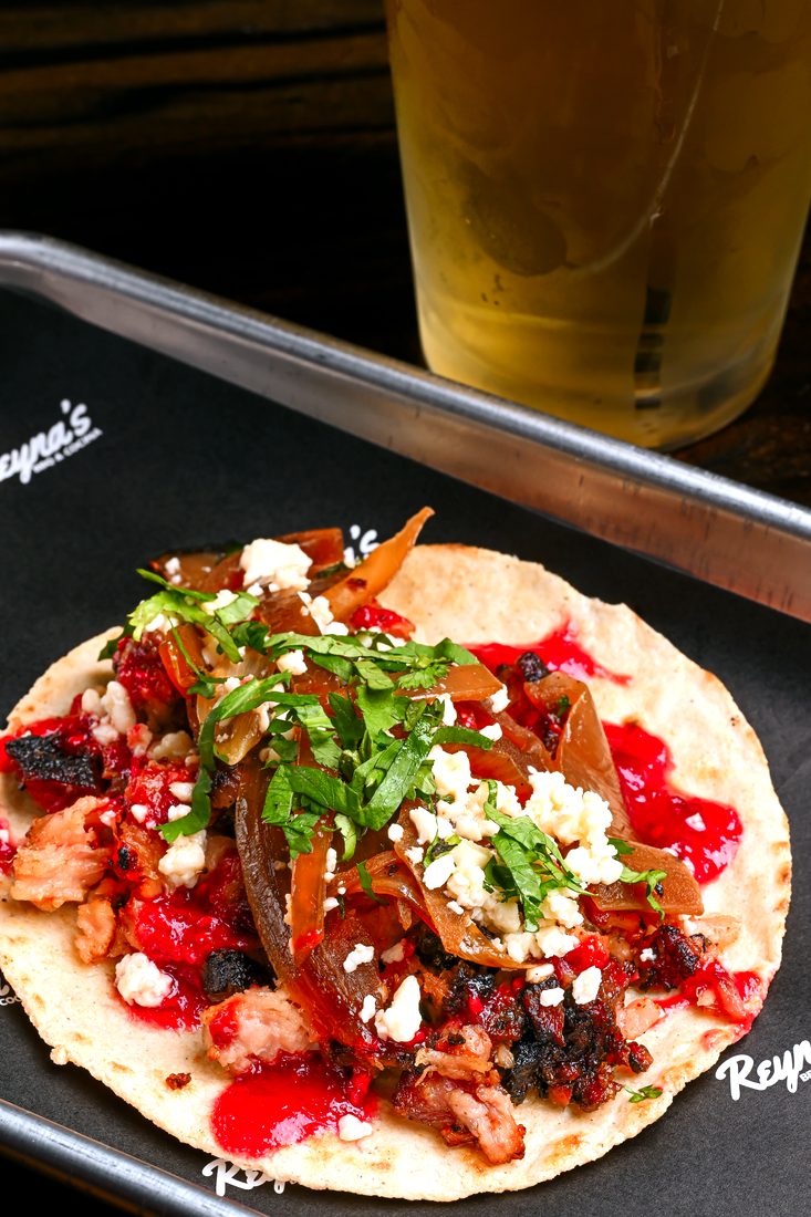 South Texas Restaurant Campaign — One taco with chili oil and queso.